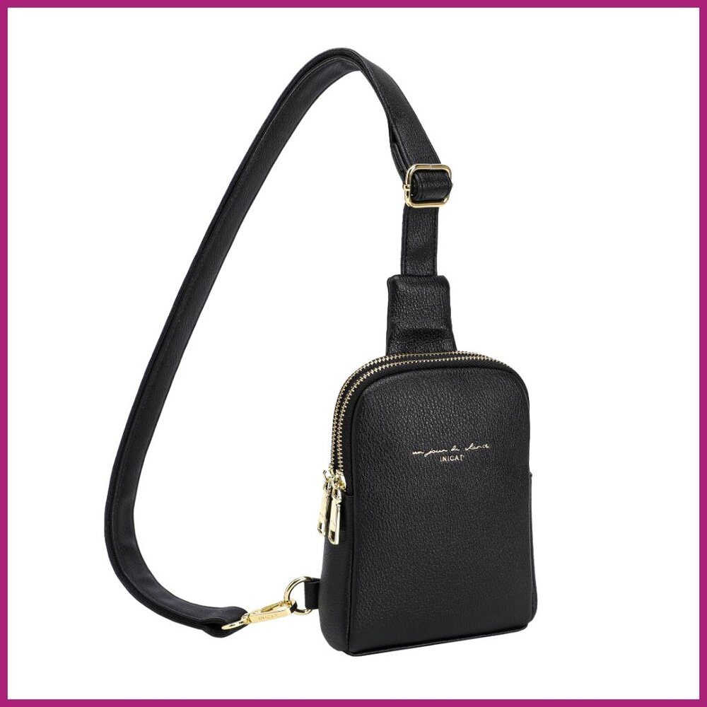 Small Faux Leather Crossbody Sling Bag with Adjustable Strap